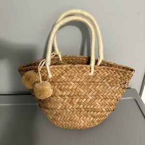 Kayu Small Straw Crème Tote Bad